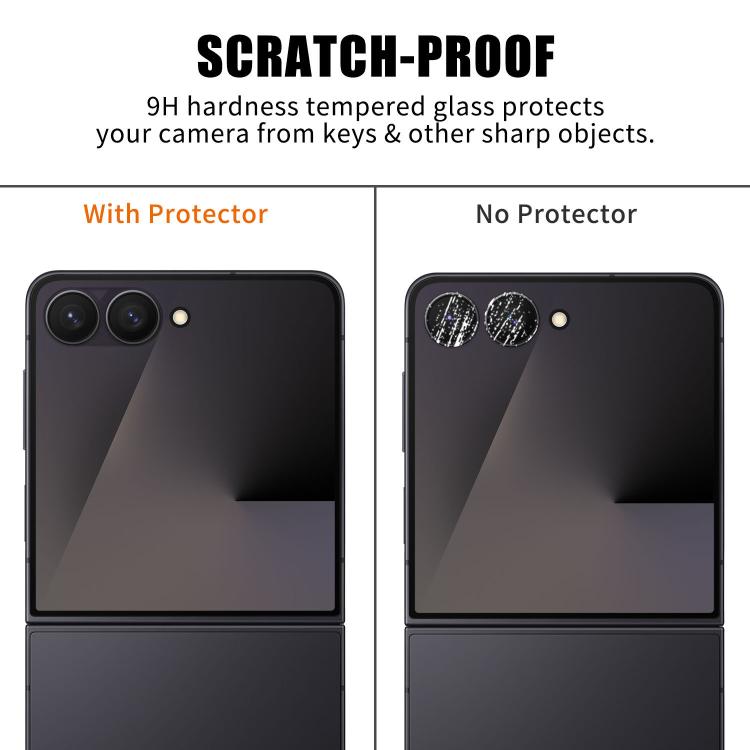 For Galaxy Z Flip7 5G Kalebol Transparent HD Anti-Fingerprint AR Integrated Camera Lens Tempered Glass Film