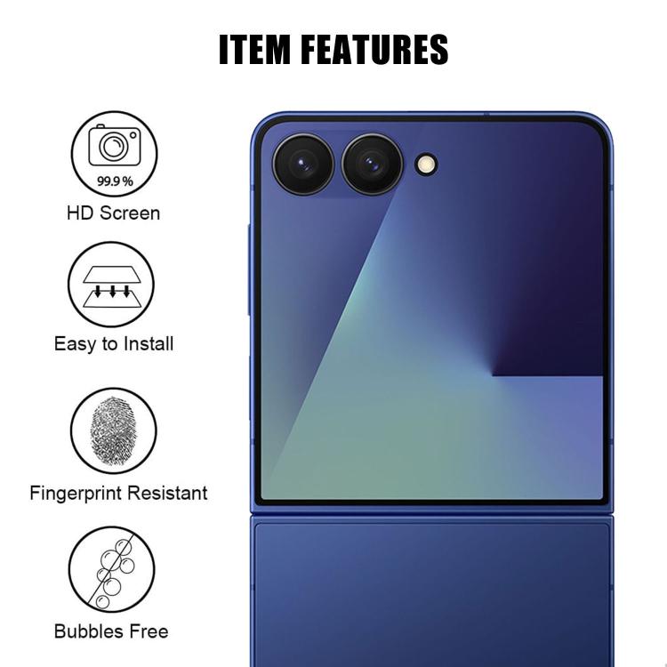 For Galaxy Z Flip8 5G Kalebol Transparent HD Anti-Fingerprint AR Integrated Camera Lens Tempered Glass Film