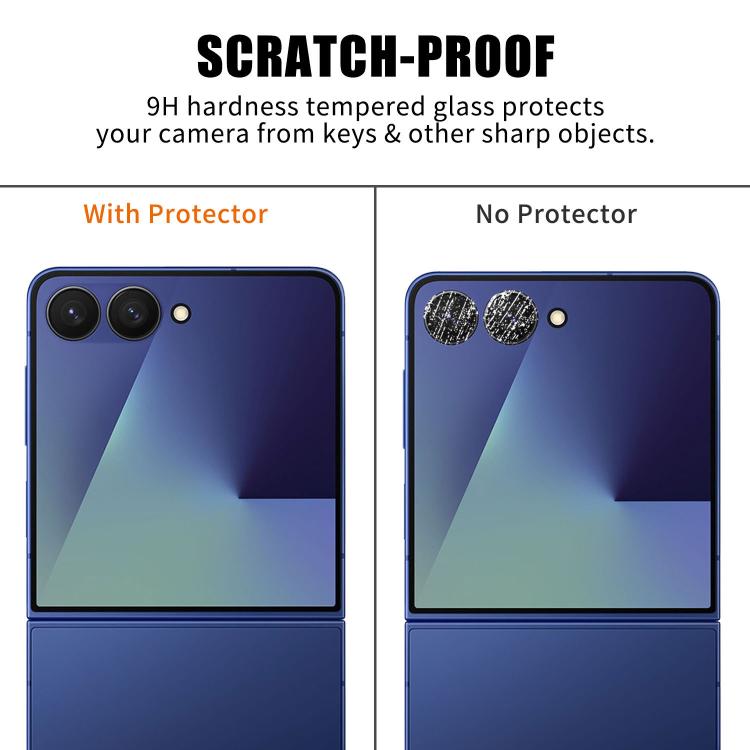 For Galaxy Z Flip8 5G Kalebol Transparent HD Anti-Fingerprint AR Integrated Camera Lens Tempered Glass Film