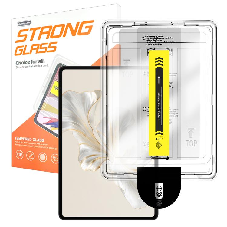 For Honor Pad 9 12.1 Easy Install Box Dust-Free HD Curved Edge Anti-Fingerprint Tempered Glass Tablet Film