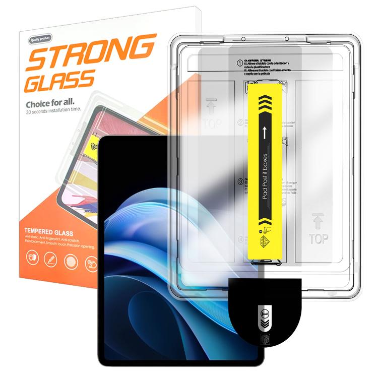For vivo Pad3 Easy Install Box Dust-Free HD Curved Edge Anti-Fingerprint Tempered Glass Tablet Film