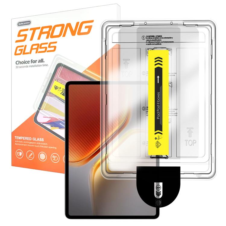 For vivo iQOO Pad5 Easy Install Box Dust-Free HD Curved Edge Anti-Fingerprint Tempered Glass Tablet Film