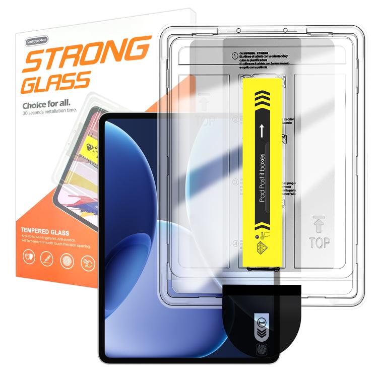 For OPPO Pad 4 Pro Easy Install Box Dust-Free HD Curved Edge Anti-Fingerprint Tempered Glass Tablet Film