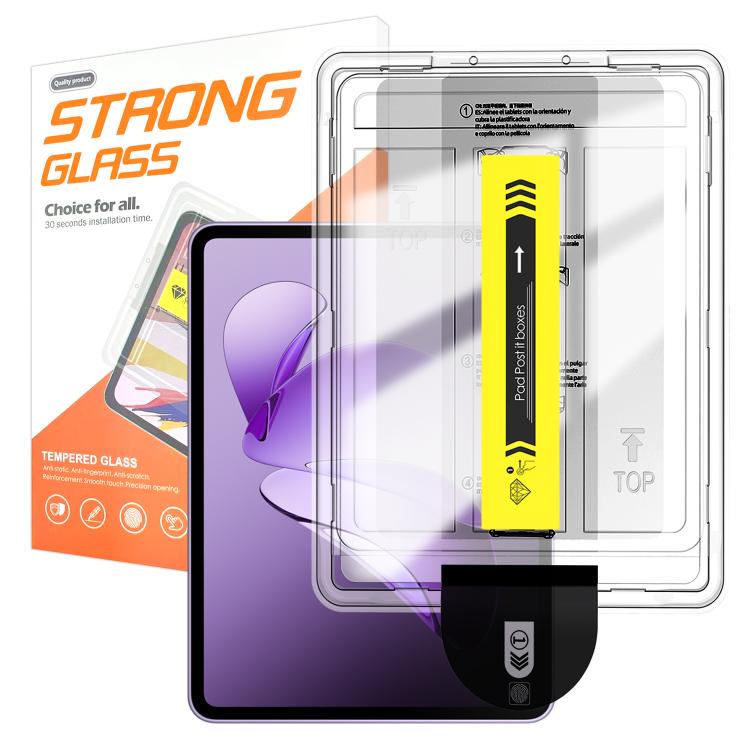For OPPO Pad 3 Easy Install Box Dust-Free HD Curved Edge Anti-Fingerprint Tempered Glass Tablet Film