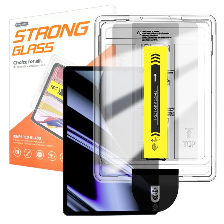 For OPPO Pad Easy Install Box Dust-Free HD Curved Edge Anti-Fingerprint Tempered Glass Tablet Film