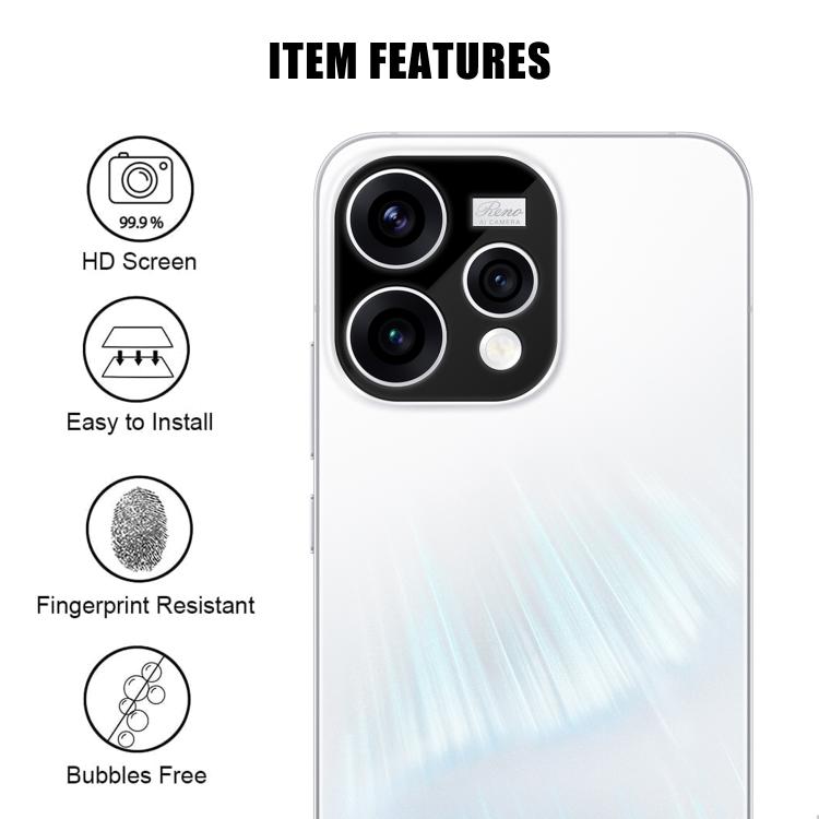 For OPPO Reno15 Global Kalebol Silk-Screened HD Anti-Fingerprint AR Integrated Camera Lens Tempered Glass Film