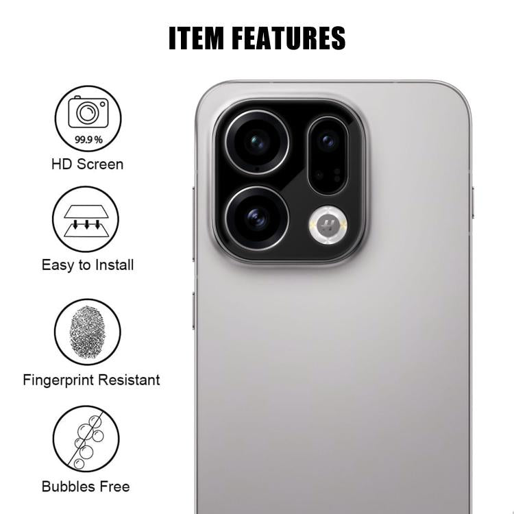 For OPPO Find X9 Kalebol Silk-Screened HD Anti-Fingerprint AR Integrated Camera Lens Tempered Glass Film