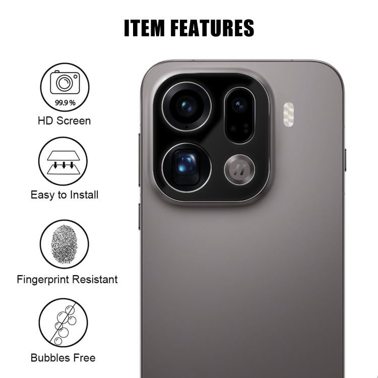 For OPPO Find X9 Pro Kalebol Silk-Screened HD Anti-Fingerprint AR Integrated Camera Lens Tempered Glass Film
