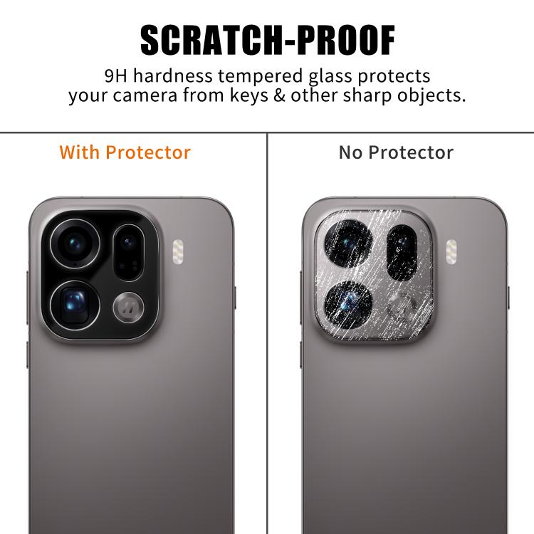 For OPPO Find X9 Pro Kalebol Silk-Screened HD Anti-Fingerprint AR Integrated Camera Lens Tempered Glass Film