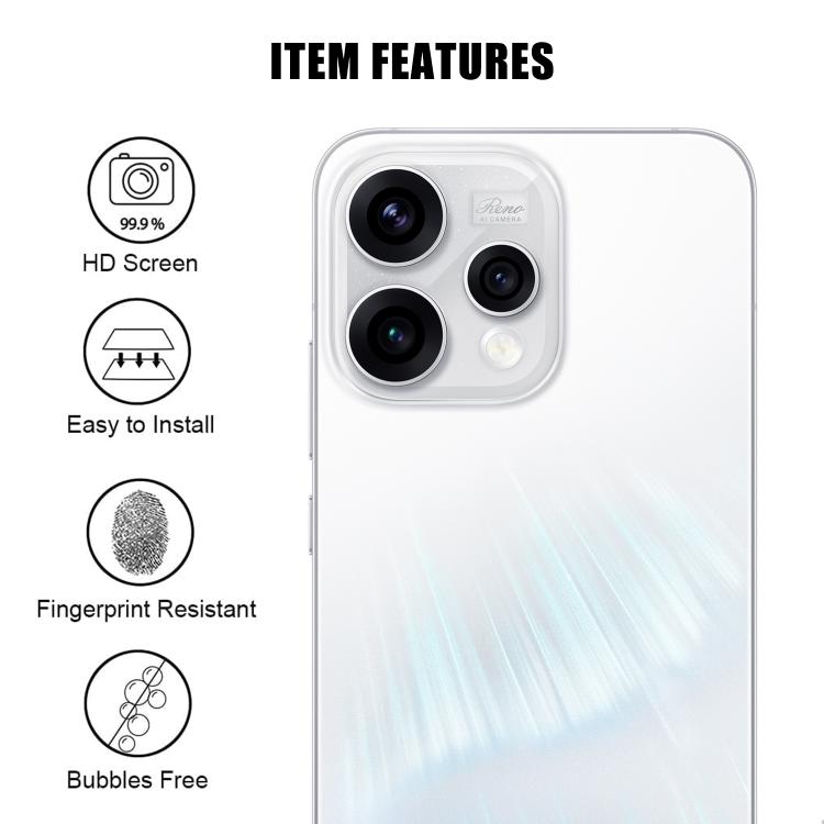 For OPPO Reno15 / Reno15F 5G Global Kalebol Transparent HD Anti-Fingerprint AR Integrated Camera Lens Tempered Glass Film