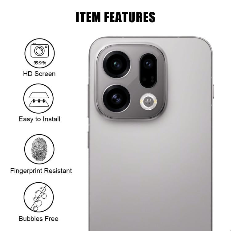 For OPPO Find X9 Kalebol Transparent HD Anti-Fingerprint AR Integrated Camera Lens Tempered Glass Film