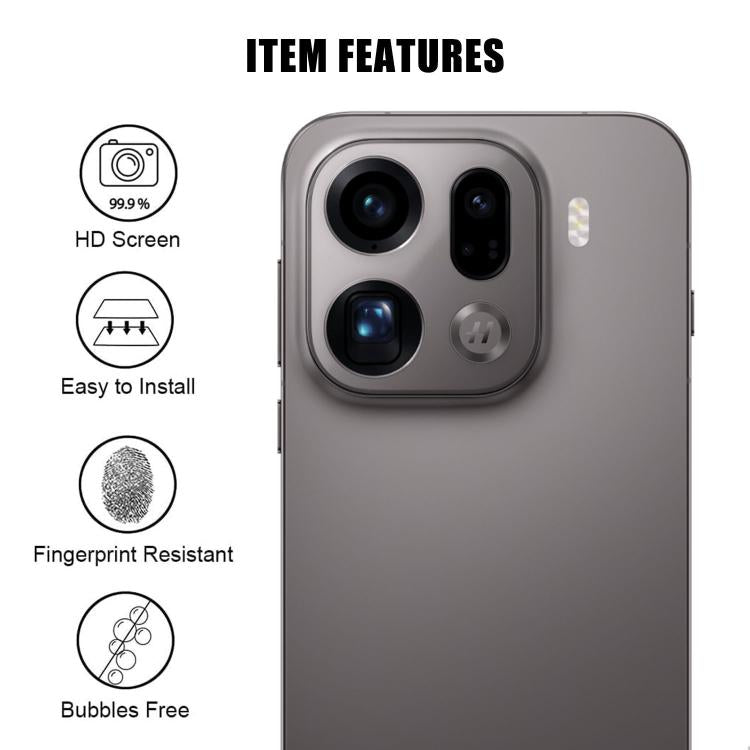For OPPO Find X9 Pro Kalebol Transparent HD Anti-Fingerprint AR Integrated Camera Lens Tempered Glass Film