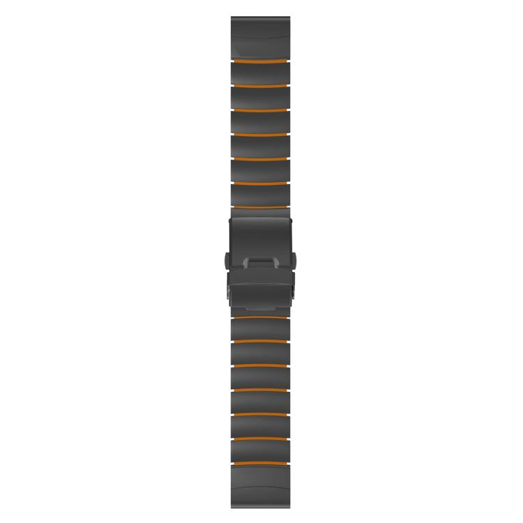 For Garmin 22mm Safety Buckle Single Bead Silicone Titanium Alloy Watch Band