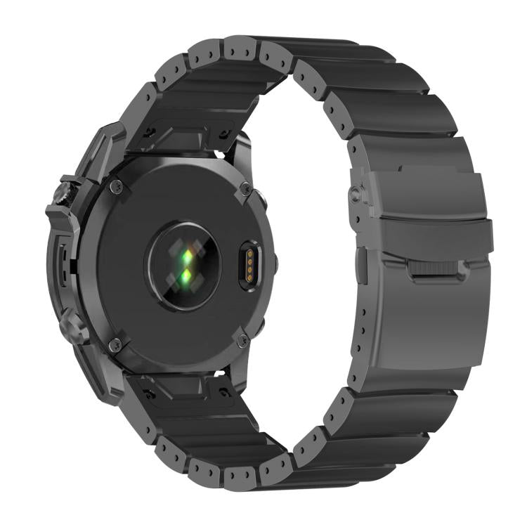 For Garmin 22mm Safety Buckle Single Bead Silicone Titanium Alloy Watch Band