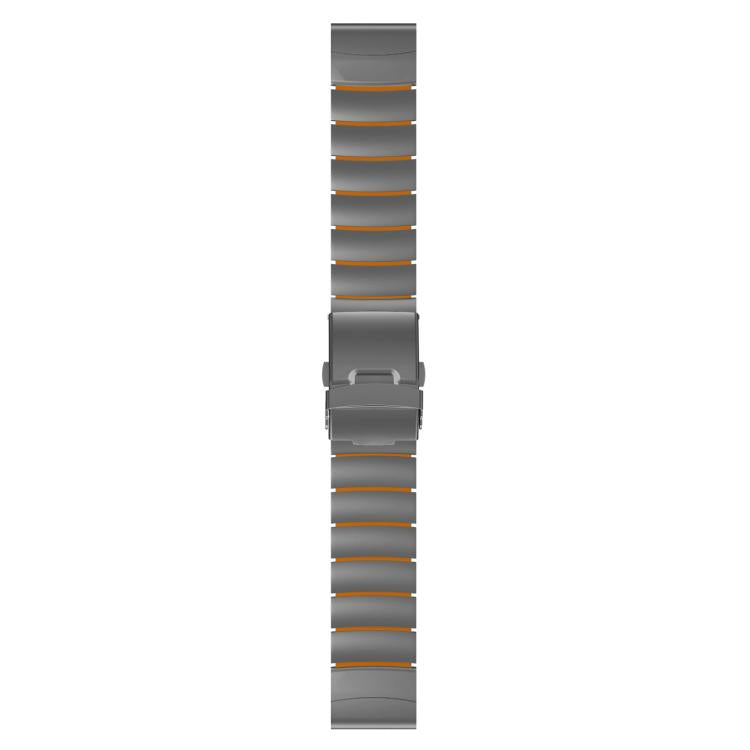 For Garmin 22mm Safety Buckle Single Bead Silicone Titanium Alloy Watch Band