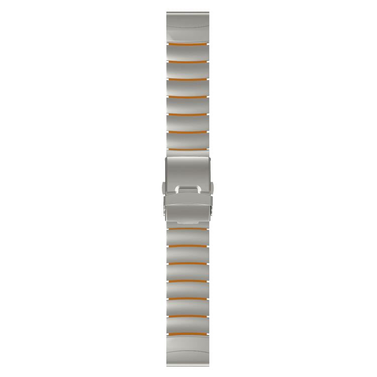 For Garmin 22mm Safety Buckle Single Bead Silicone Titanium Alloy Watch Band