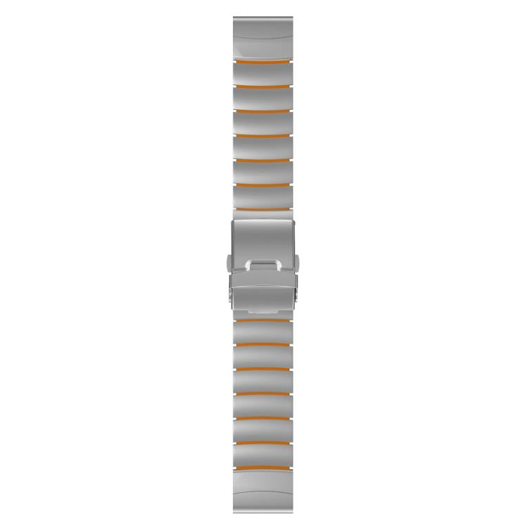For Garmin 22mm Safety Buckle Single Bead Silicone Titanium Alloy Watch Band