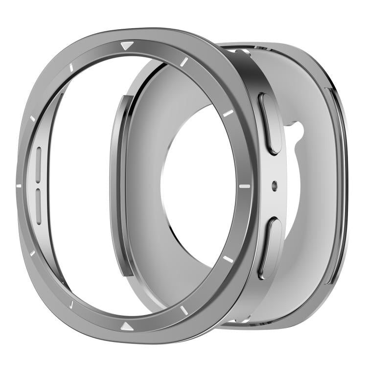 For Samsung Galaxy Watch8 44mm Metal Frame PC Back Cover Watch Protective Case