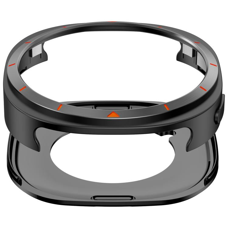 For Samsung Galaxy Watch8 44mm Metal Frame PC Back Cover Watch Protective Case