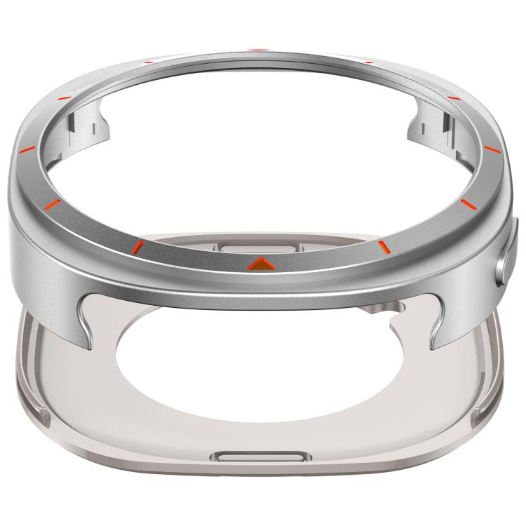 For Samsung Galaxy Watch8 44mm Metal Frame PC Back Cover Watch Protective Case