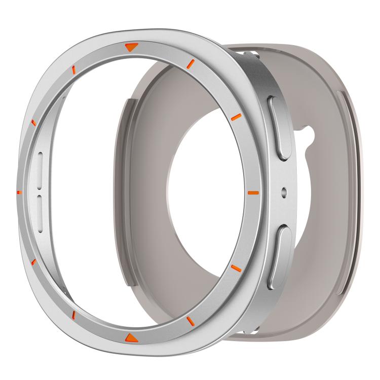 For Samsung Galaxy Watch8 44mm Metal Frame PC Back Cover Watch Protective Case