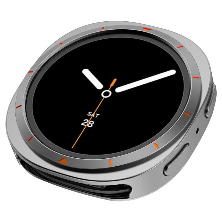 For Samsung Galaxy Watch8 44mm Metal Frame PC Back Cover Watch Protective Case