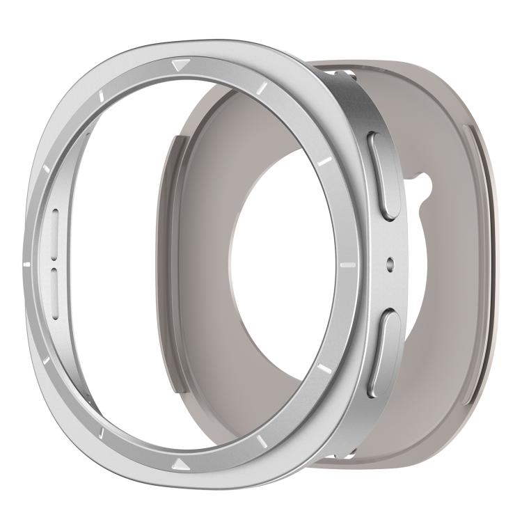 For Samsung Galaxy Watch8 40mm Metal Frame PC Back Cover Watch Protective Case