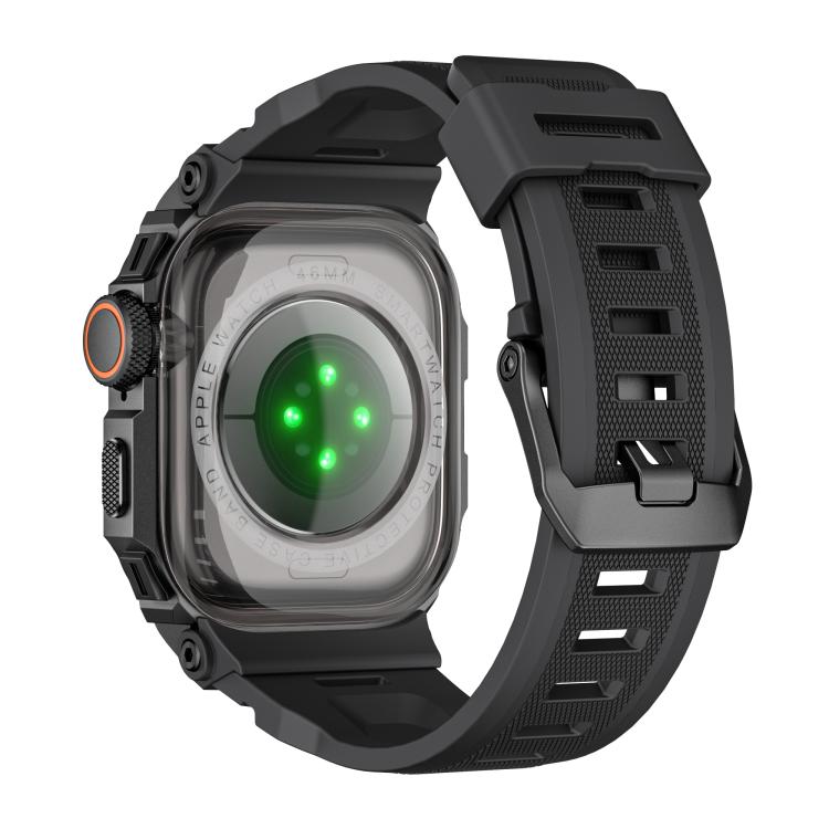 For Apple Watch Series 11 / 10 46mm Vibrant Zinc Alloy Cover Integrated Silicone Watch Band