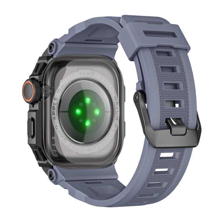 For Apple Watch Series 11 / 10 46mm Vibrant Zinc Alloy Cover Integrated Silicone Watch Band