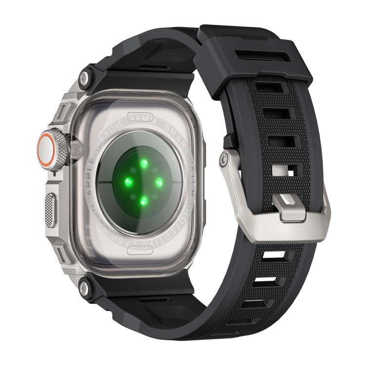 For Apple Watch Series 11 / 10 46mm Vibrant Zinc Alloy Cover Integrated Silicone Watch Band