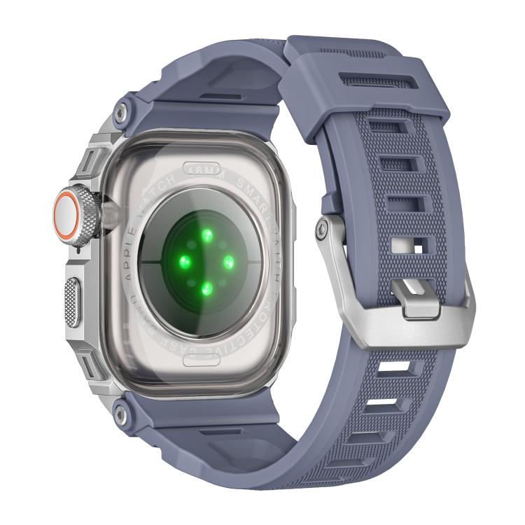 For Apple Watch Series 11 / 10 46mm Vibrant Zinc Alloy Cover Integrated Silicone Watch Band