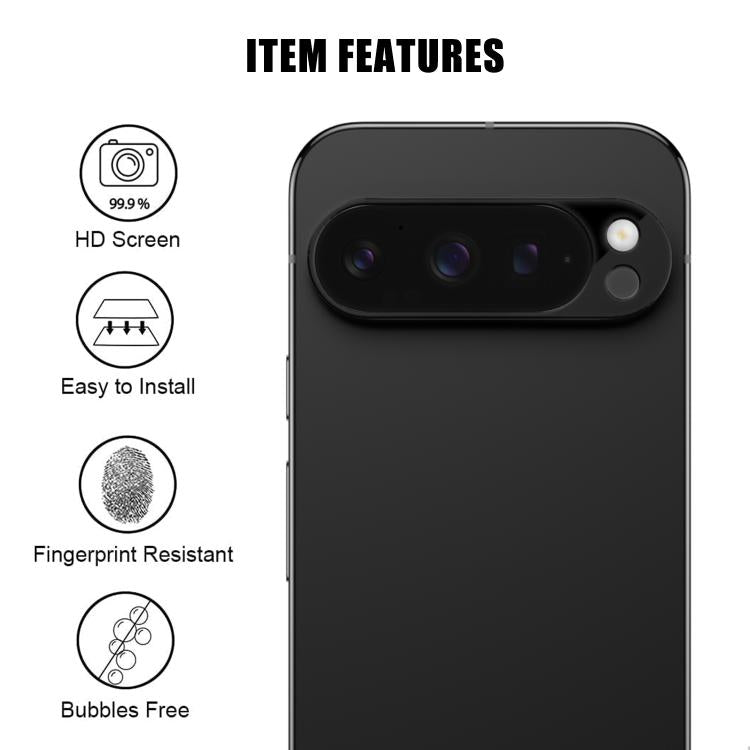For Google Pixel 9 Pro XL Kalebol Silk-Screened HD Anti-Fingerprint AR Integrated Camera Lens Tempered Glass Film