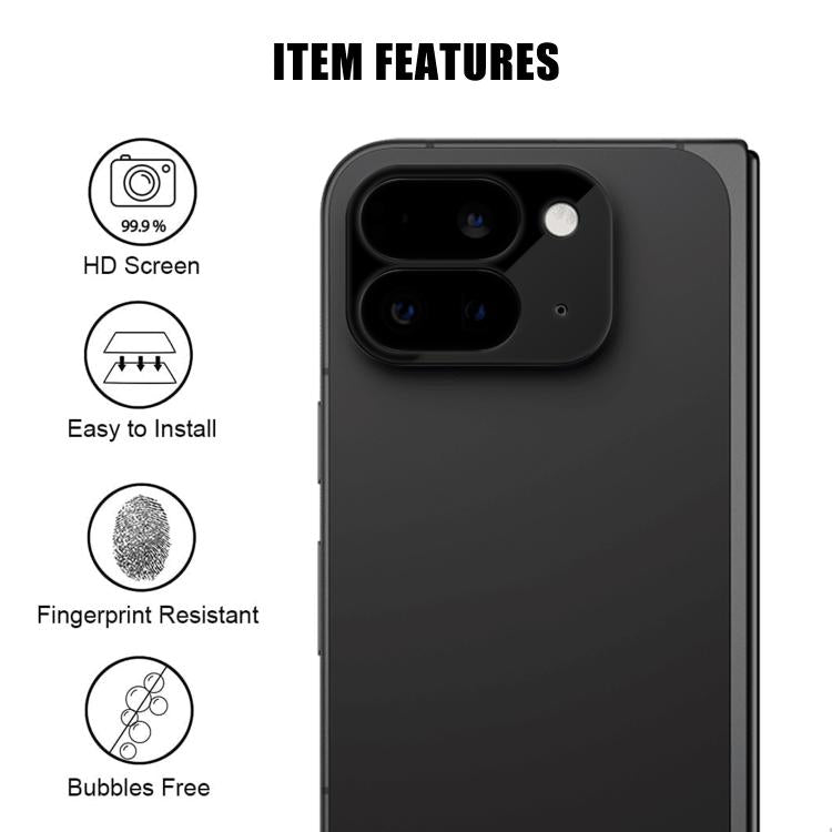 For Google Pixel 9 Pro Fold Kalebol Silk-Screened HD Anti-Fingerprint AR Integrated Camera Lens Tempered Glass Film