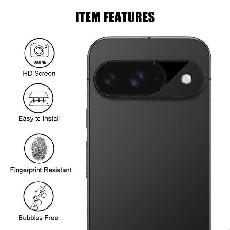 For Google Pixel 9 Kalebol Silk-Screened HD Anti-Fingerprint AR Integrated Camera Lens Tempered Glass Film