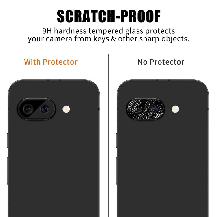 For Google Pixel 9a Kalebol Silk-Screened HD Anti-Fingerprint AR Integrated Camera Lens Tempered Glass Film