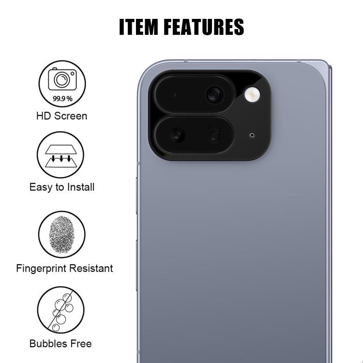 For Google Pixel 10 Pro Fold Kalebol Silk-Screened HD Anti-Fingerprint AR Integrated Camera Lens Tempered Glass Film