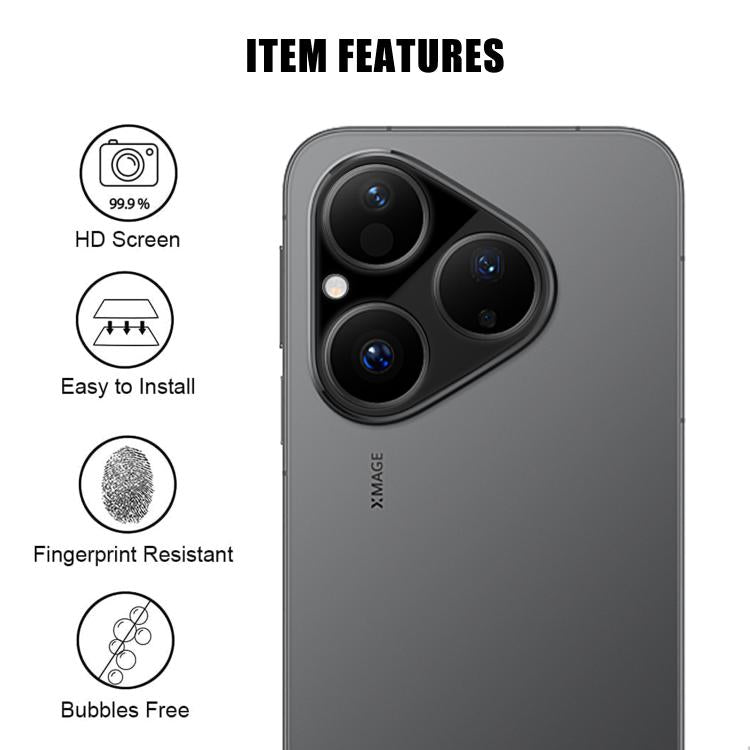 For Huawei Pura 80 Kalebol Silk-Screened HD Anti-Fingerprint AR Integrated Camera Lens Tempered Glass Film