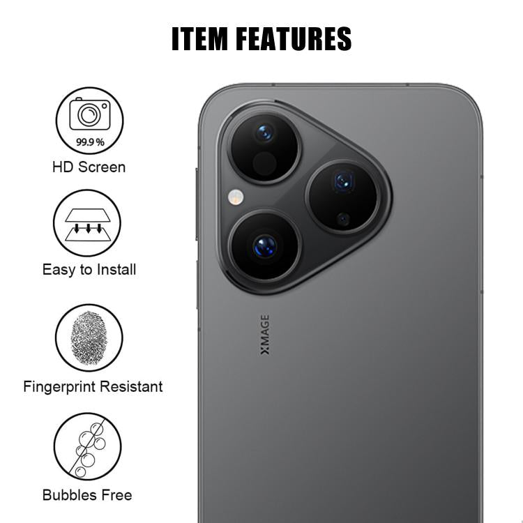For Huawei Pura 80 Kalebol Transparent HD Anti-Fingerprint AR Integrated Camera Lens Tempered Glass Film