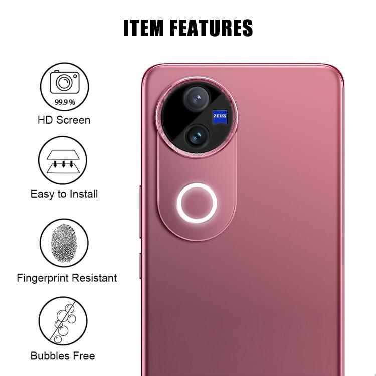 For vivo V50 Kalebol Silk-Screened HD Anti-Fingerprint AR Integrated Camera Lens Tempered Glass Film