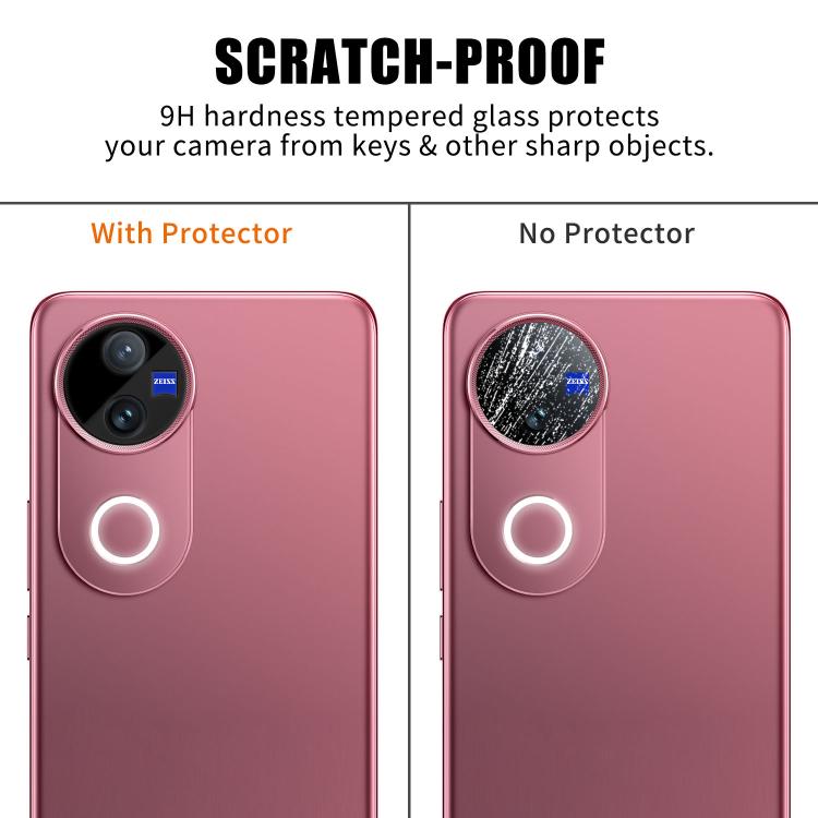 For vivo V50 Kalebol Silk-Screened HD Anti-Fingerprint AR Integrated Camera Lens Tempered Glass Film