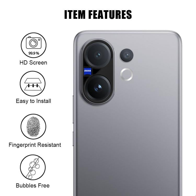 For vivo V60 5G Kalebol Silk-Screened HD Anti-Fingerprint AR Integrated Camera Lens Tempered Glass Film