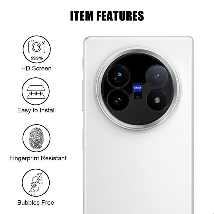 For vivo X Fold5 Kalebol Silk-Screened HD Anti-Fingerprint AR Integrated Camera Lens Tempered Glass Film