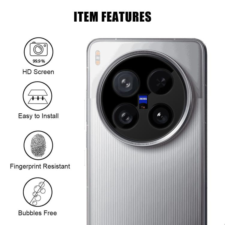 For vivo X200 Ultra Kalebol Silk-Screened HD Anti-Fingerprint AR Integrated Camera Lens Tempered Glass Film
