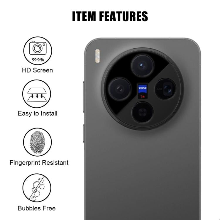 For vivo X300 Kalebol Silk-Screened HD Anti-Fingerprint AR Integrated Camera Lens Tempered Glass Film