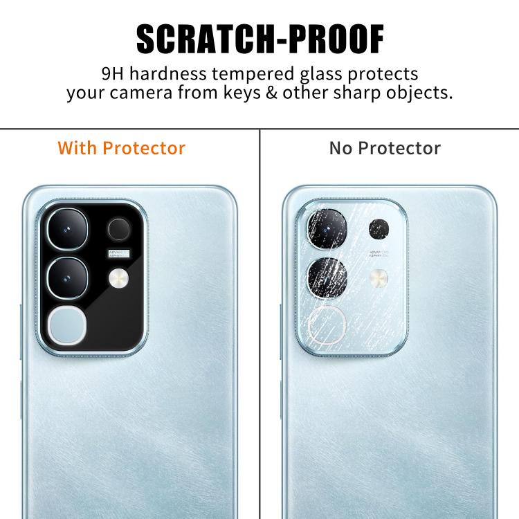 For vivo Y29 4G / T4x Kalebol Silk-Screened HD Anti-Fingerprint AR Integrated Camera Lens Tempered Glass Film