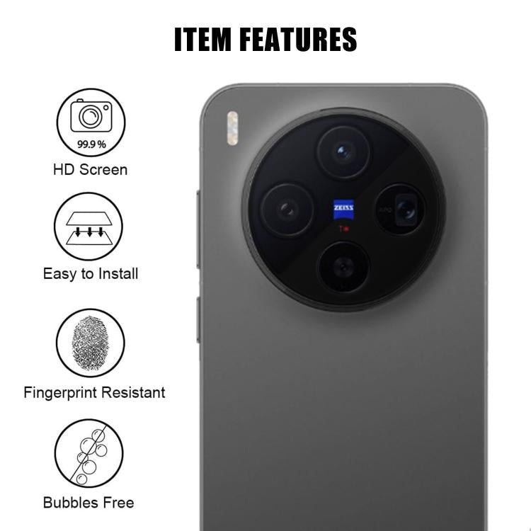 For vivo X300 Kalebol Transparent HD Anti-Fingerprint AR Integrated Camera Lens Tempered Glass Film