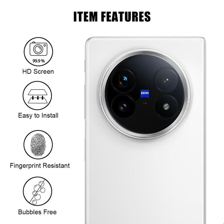 For vivo X Fold5 Kalebol Transparent HD Anti-Fingerprint AR Integrated Camera Lens Tempered Glass Film