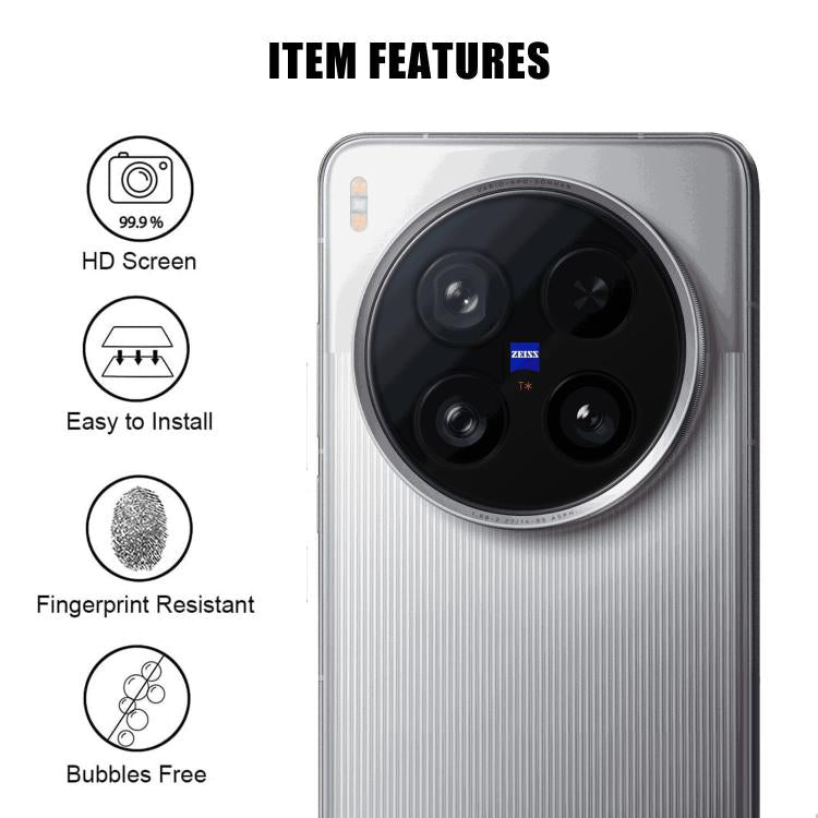 For vivo X200 Ultra Kalebol Transparent HD Anti-Fingerprint AR Integrated Camera Lens Tempered Glass Film