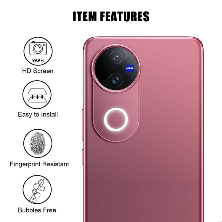For vivo V50 / V50e Kalebol Transparent HD Anti-Fingerprint AR Integrated Camera Lens Tempered Glass Film