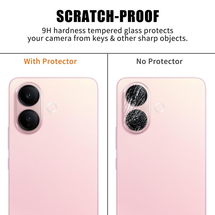 For vivo V60 Lite Kalebol Transparent HD Anti-Fingerprint AR Integrated Camera Lens Tempered Glass Film